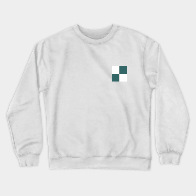 Checkered Pattern white and turquoise Crewneck Sweatshirt by N1L3SH